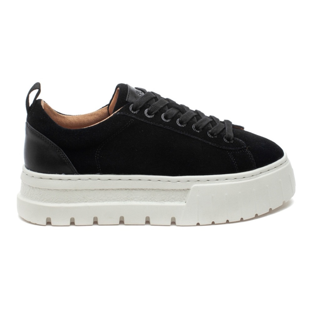 J Slides platform Roger sneaker black suede/leather and white 7.5